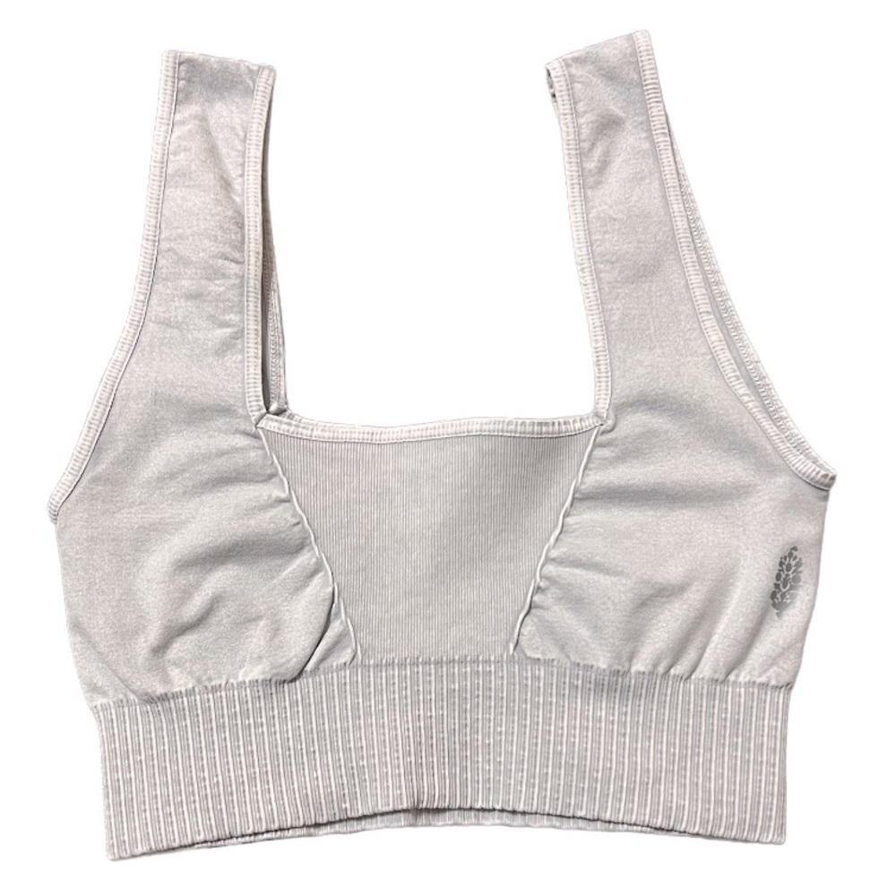 Free People Good Karma Square Neck Bra Top Gray NWOT